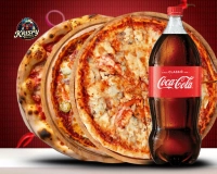 Promo Trio: 3 Pizza Sénior au choix + 1 Bouteille de Coca Offerte